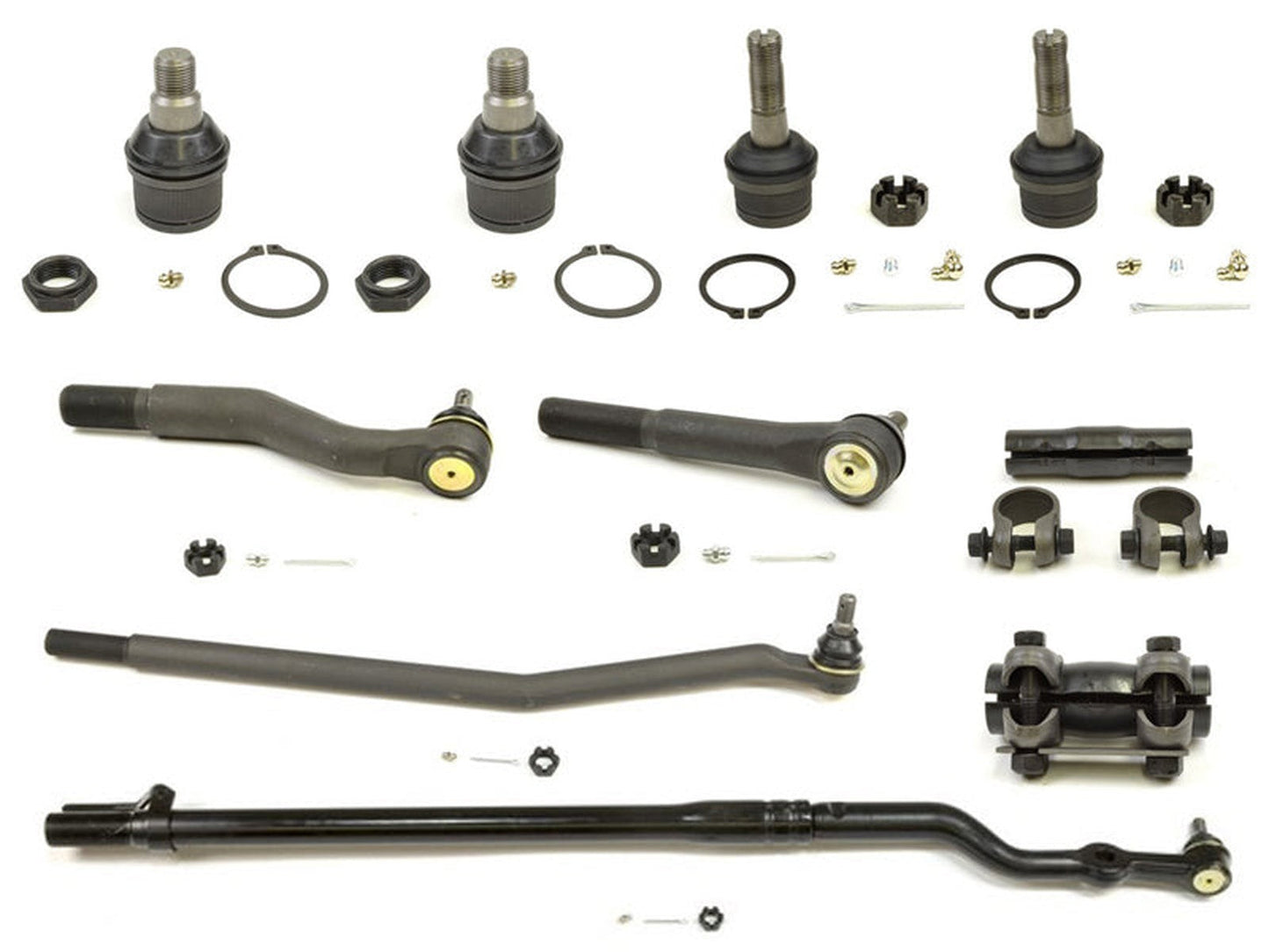 Forged Diesel Upper Lower Ball Joint Drag Link Tie Rod End Kit , 1999-2004 Ford 7.3L 6.0L Powerstroke 4WD